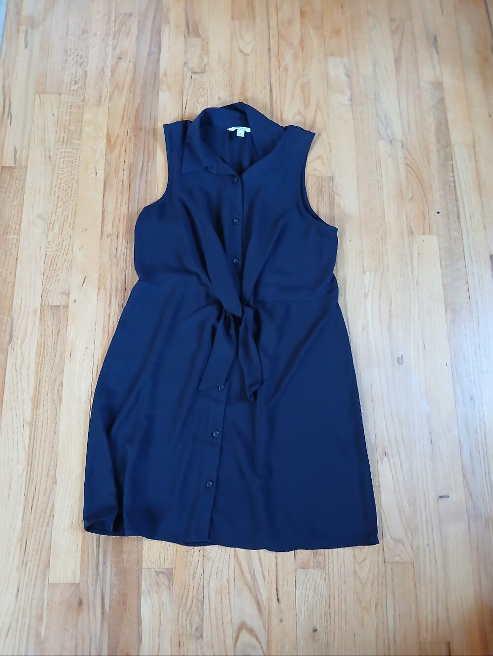 Black Tie Front Shirt Dress